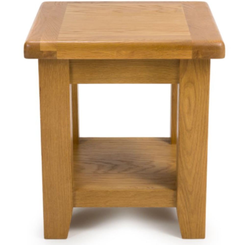 Hewitt Wooden Square End Table In Rustic Oak