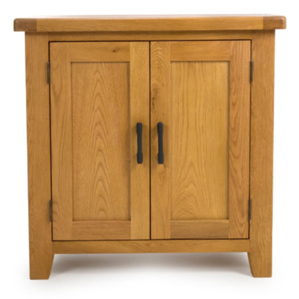 Hewitt Wooden Storage Cabinet With 2 Doors In Rustic Oak