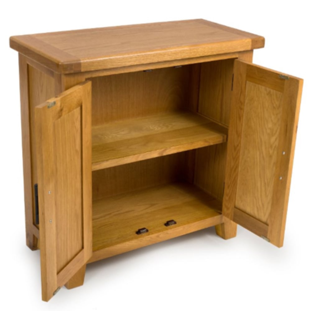 Hewitt Wooden Storage Cabinet With 2 Doors In Rustic Oak