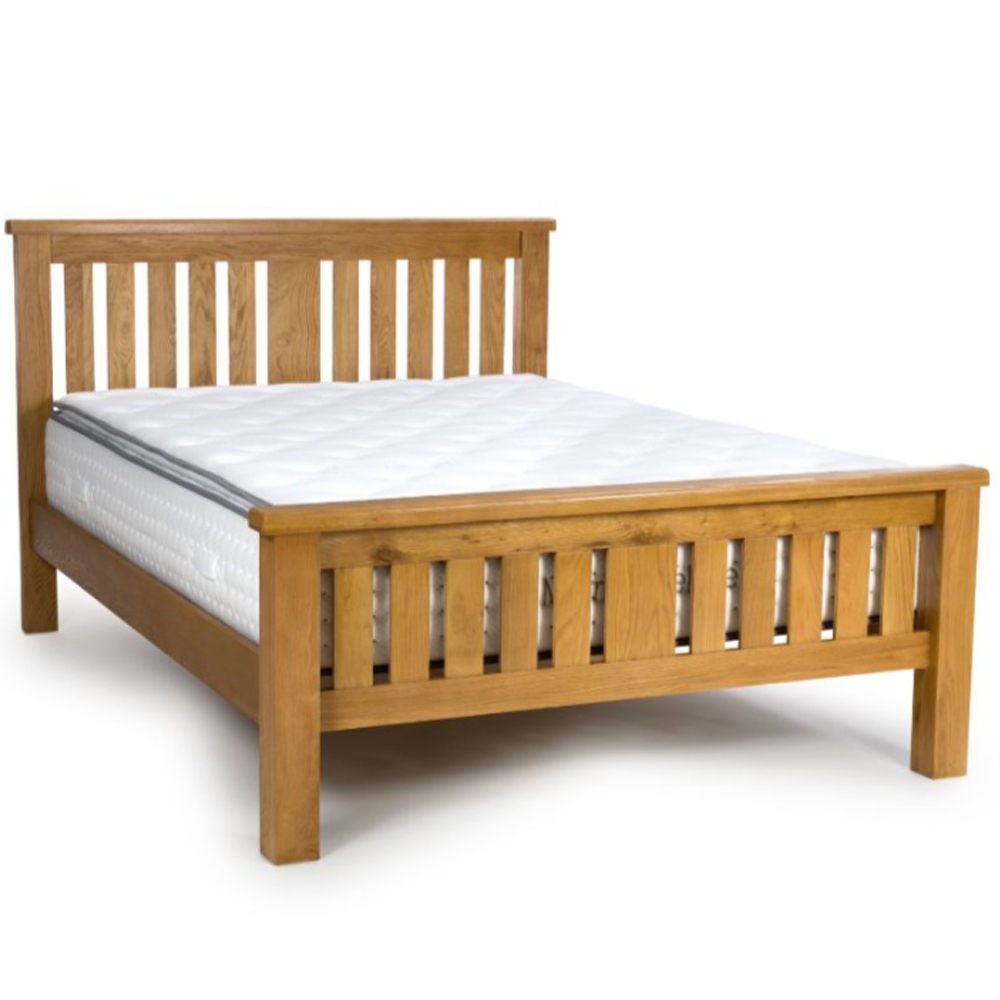 Hewitt Wooden Super King Size Bed In Rustic Oak