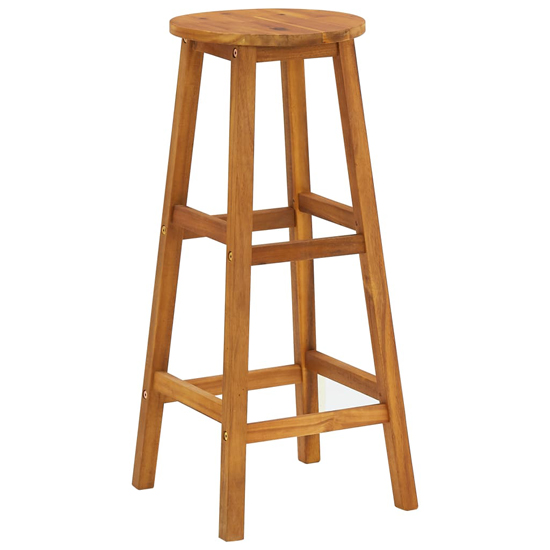 Hexa Solid Wood Garden Bar Table And Bar Stools With Round Seat