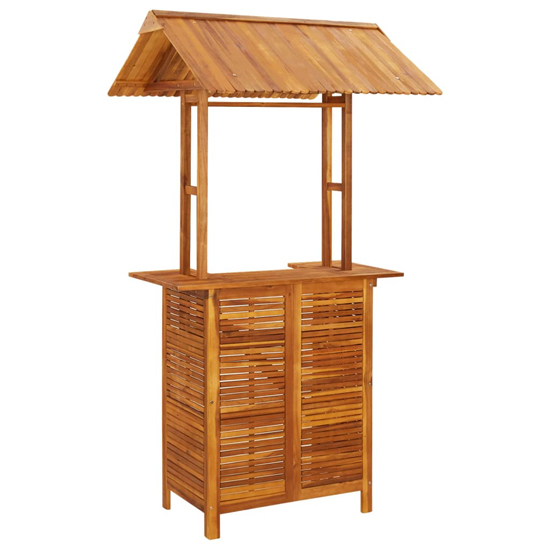 Hexa Solid Wood Garden Bar Table And Bar Stools With Square Seat