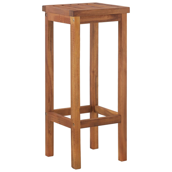 Hexa Solid Wood Garden Bar Table And Bar Stools With Square Seat