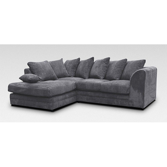 Hexham Jumbo Fabric Left Hand Corner Sofa In Grey Furniture in Fashion