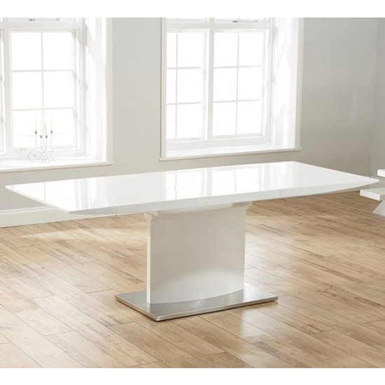 Heydan Rectangular Extending High Gloss Dining Table In White_2