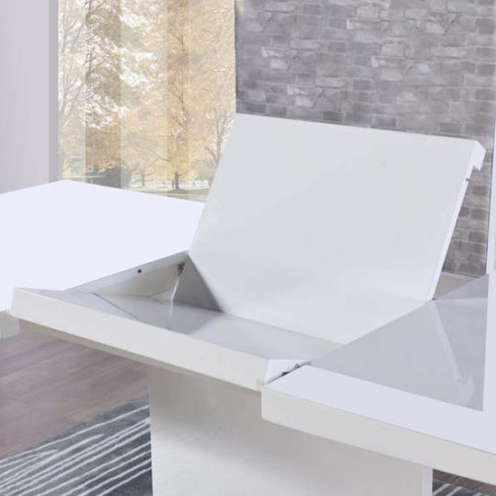 Heydan Rectangular Extending High Gloss Dining Table In White_4