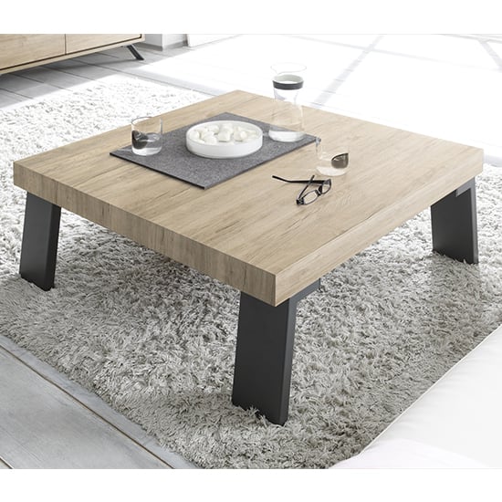 Read more about Heyford coffee table in sherwood oak with black metal legs