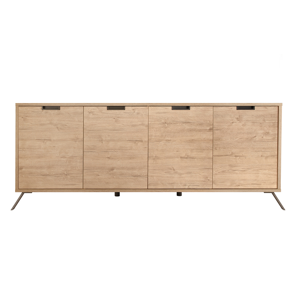 Heyford Wooden Sideboard With 4 Doors In Sherwood Oak