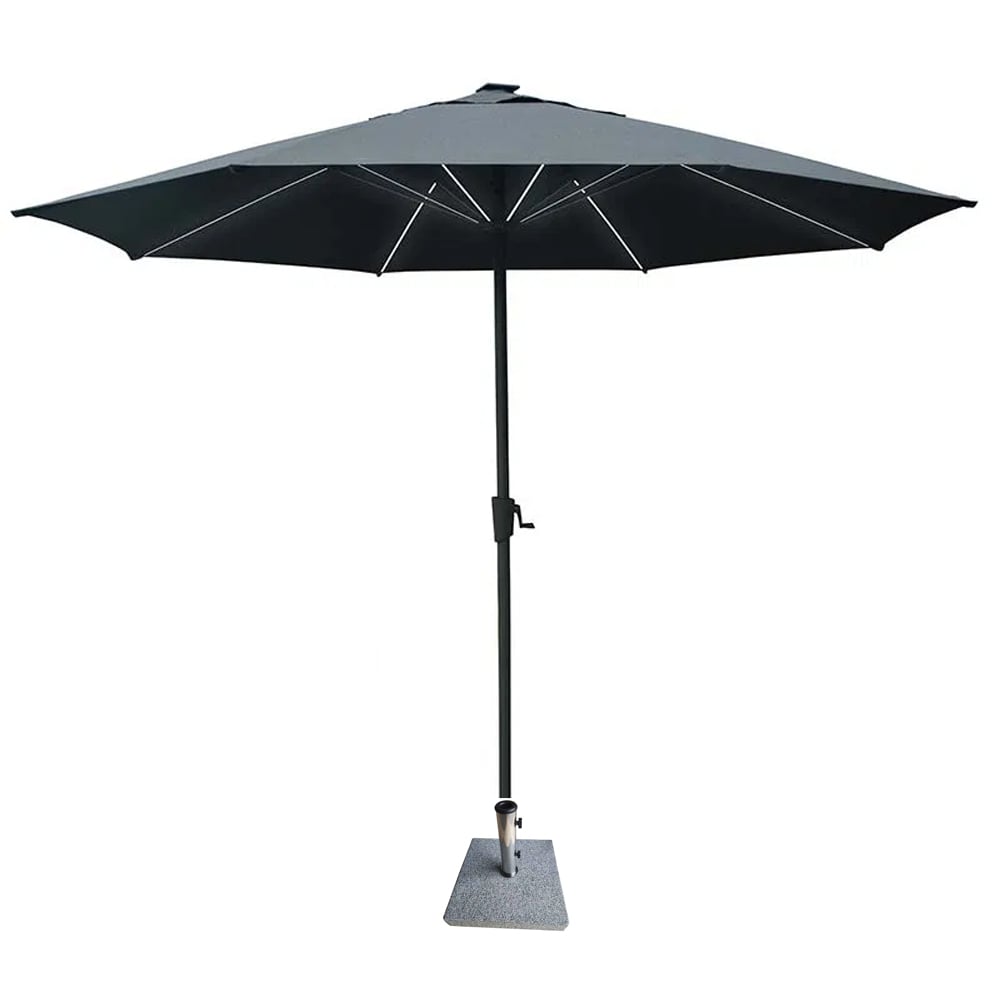 Hialeah Large Polyester Outdoor Parasol With LED In Slate