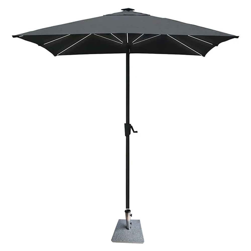 Hialeah Small Polyester Outdoor Parasol With LED In Slate