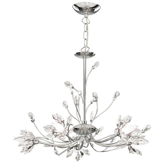 Read more about Hibiscus 5 lights pendant light in chrome and clear