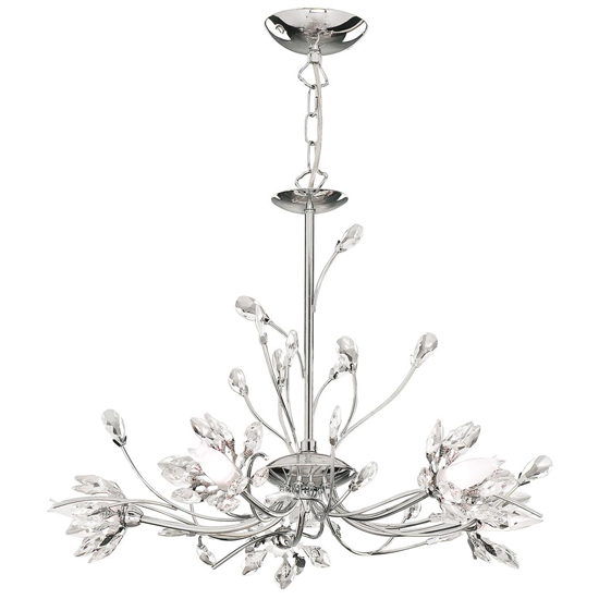 Read more about Hibiscus 5 lights pendant light in chrome and clear