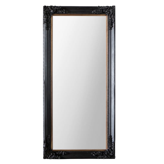 Product photograph of Hickory Bevelled Leaner Floor Mirror In Antique Black from Furniture in Fashion