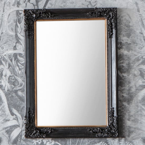 Photo of Hickory rectangular bevelled wall mirror in antique black
