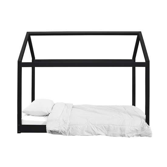 Huyton Wooden Single House Bed In Black_2