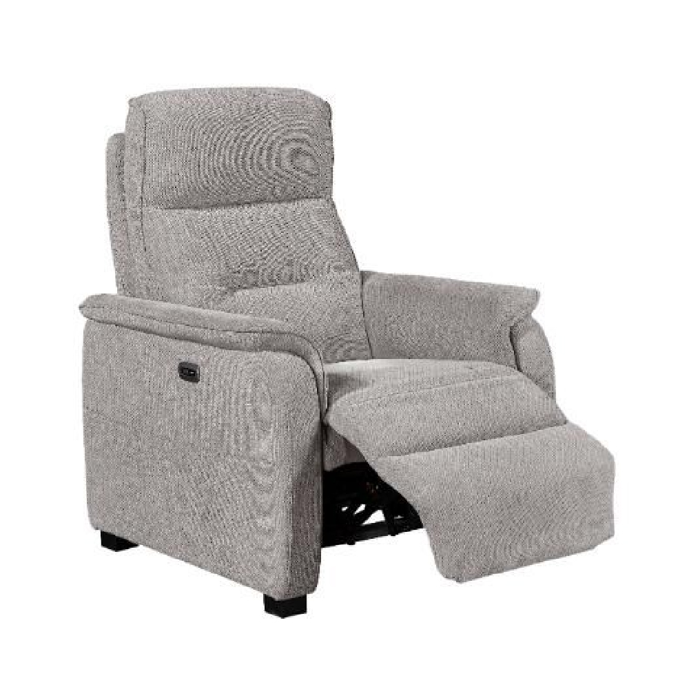 Hidalgo Fabric Recliner 1 Seater Sofa In Natural