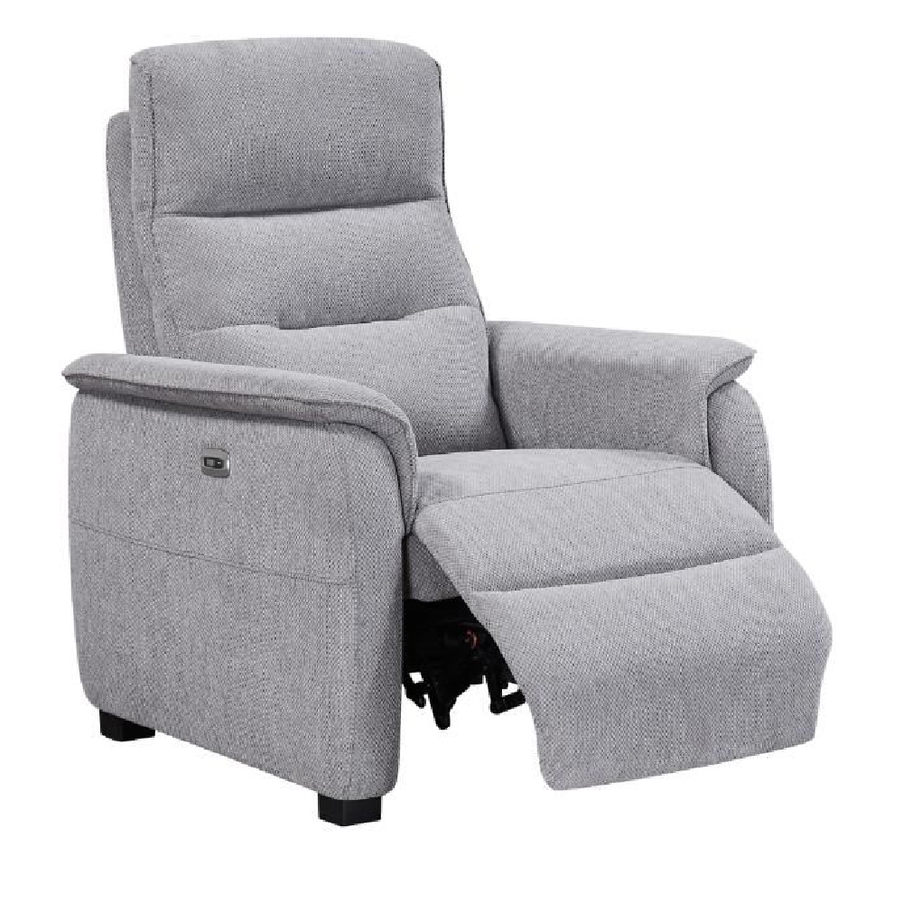 Hidalgo Fabric Recliner 1 Seater Sofa In Pewter