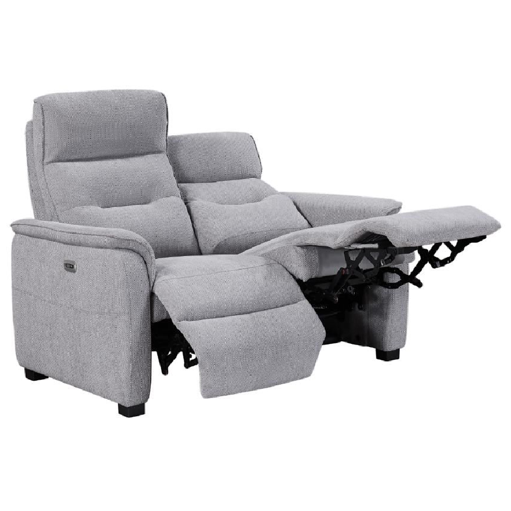 Hidalgo Fabric Recliner 2 Seater Sofa In Pewter