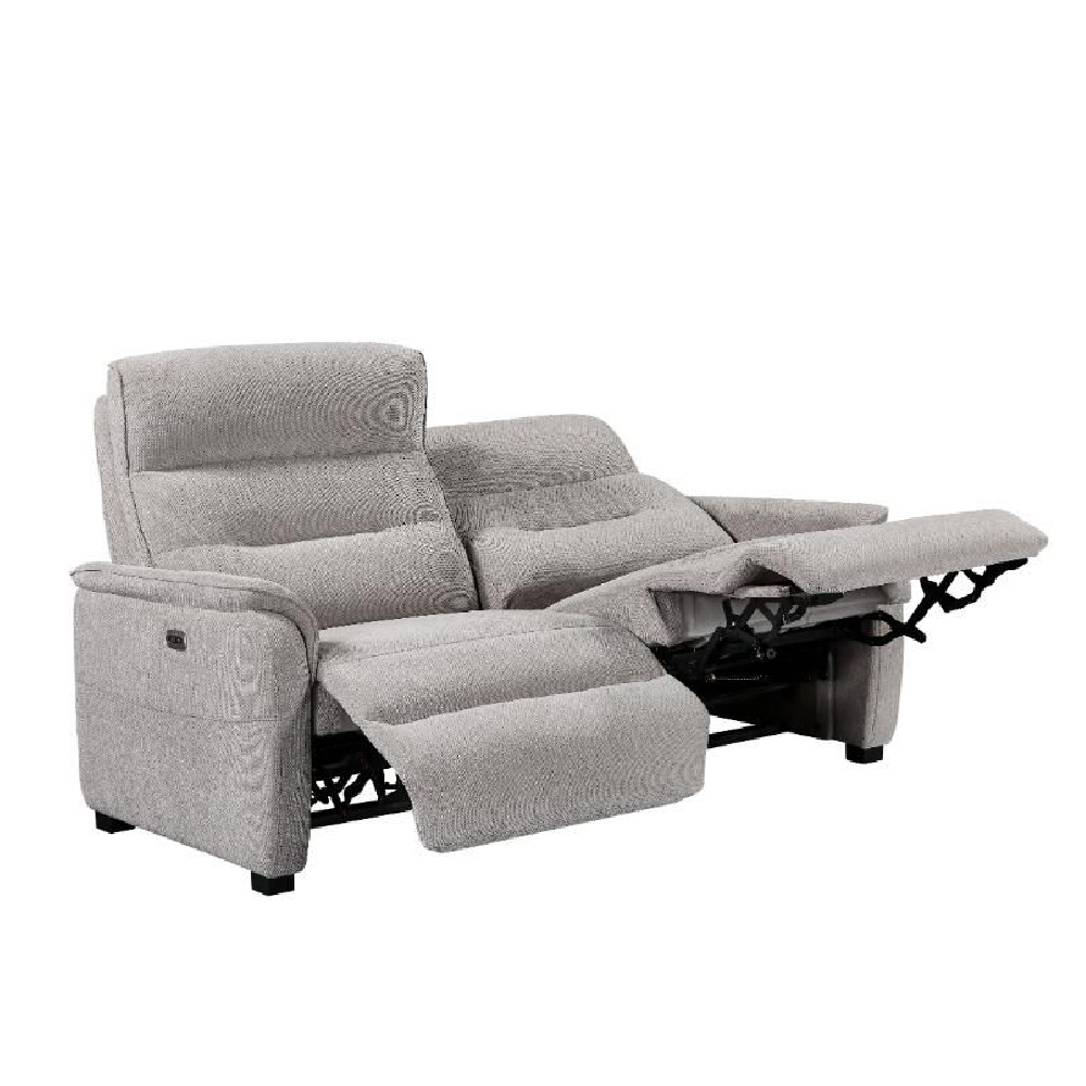 Hidalgo Fabric Recliner 3 Seater Sofa In Natural