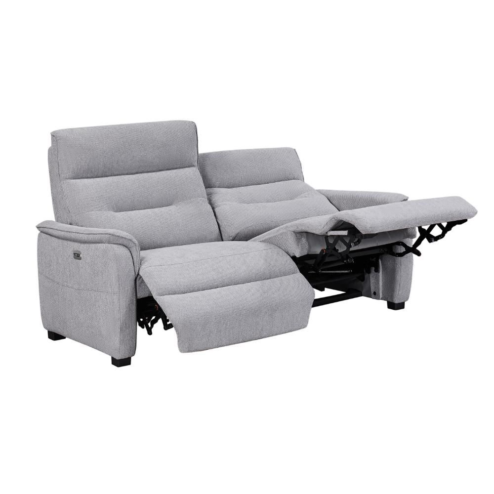 Hidalgo Fabric Recliner 3 Seater Sofa In Pewter