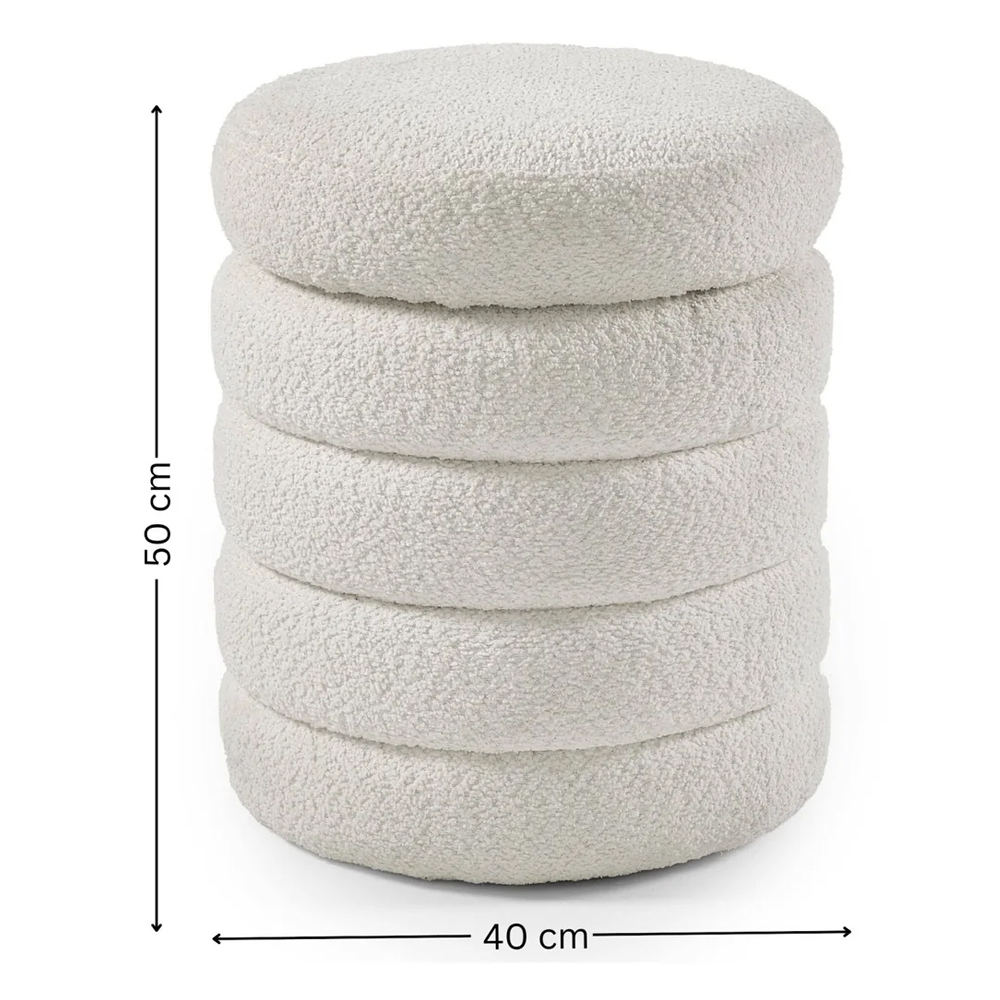 Hidalgo Fabric Storage Stool in Beige