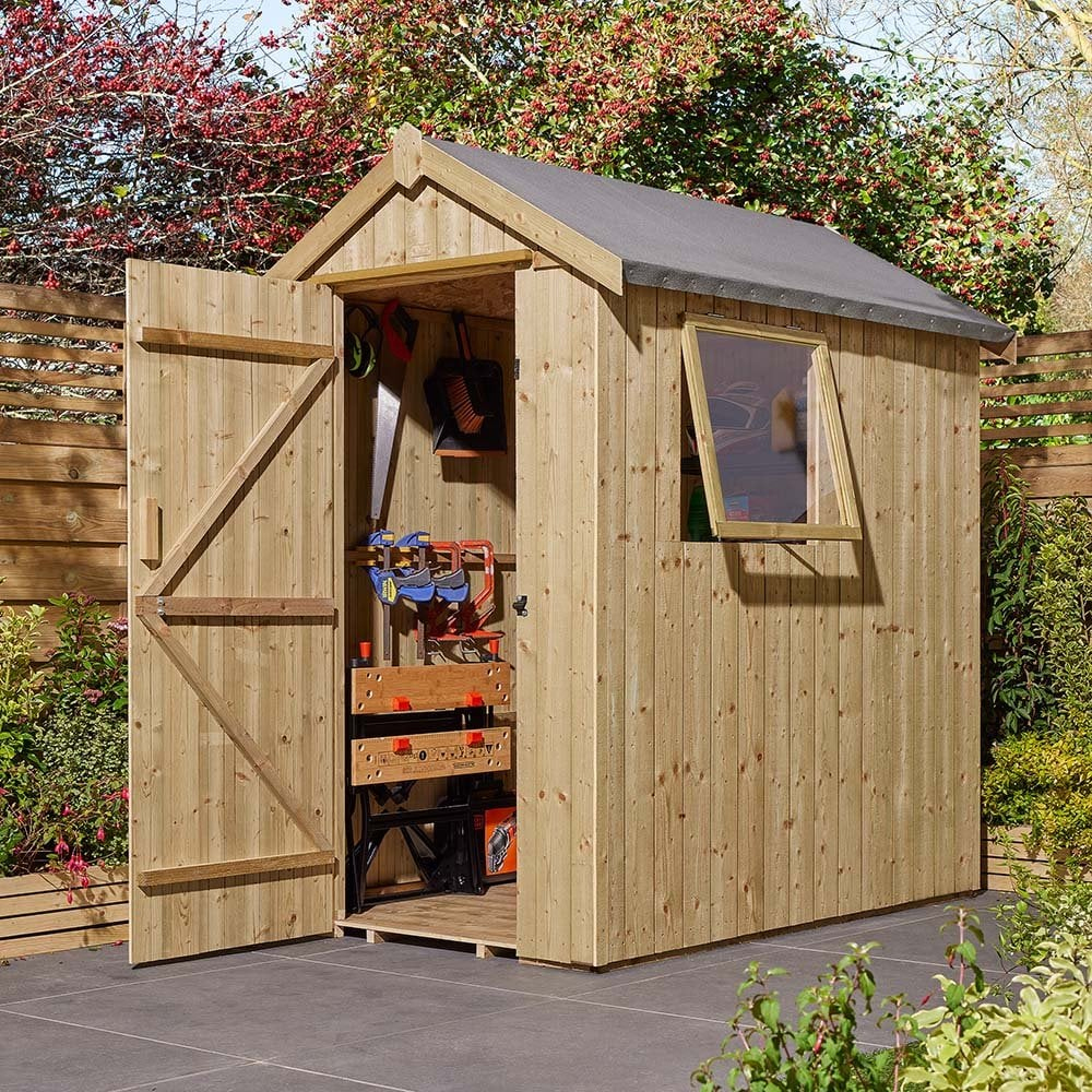 Hidalgo Large Wooden Garden Heritage Shed With 1 Door In Natural