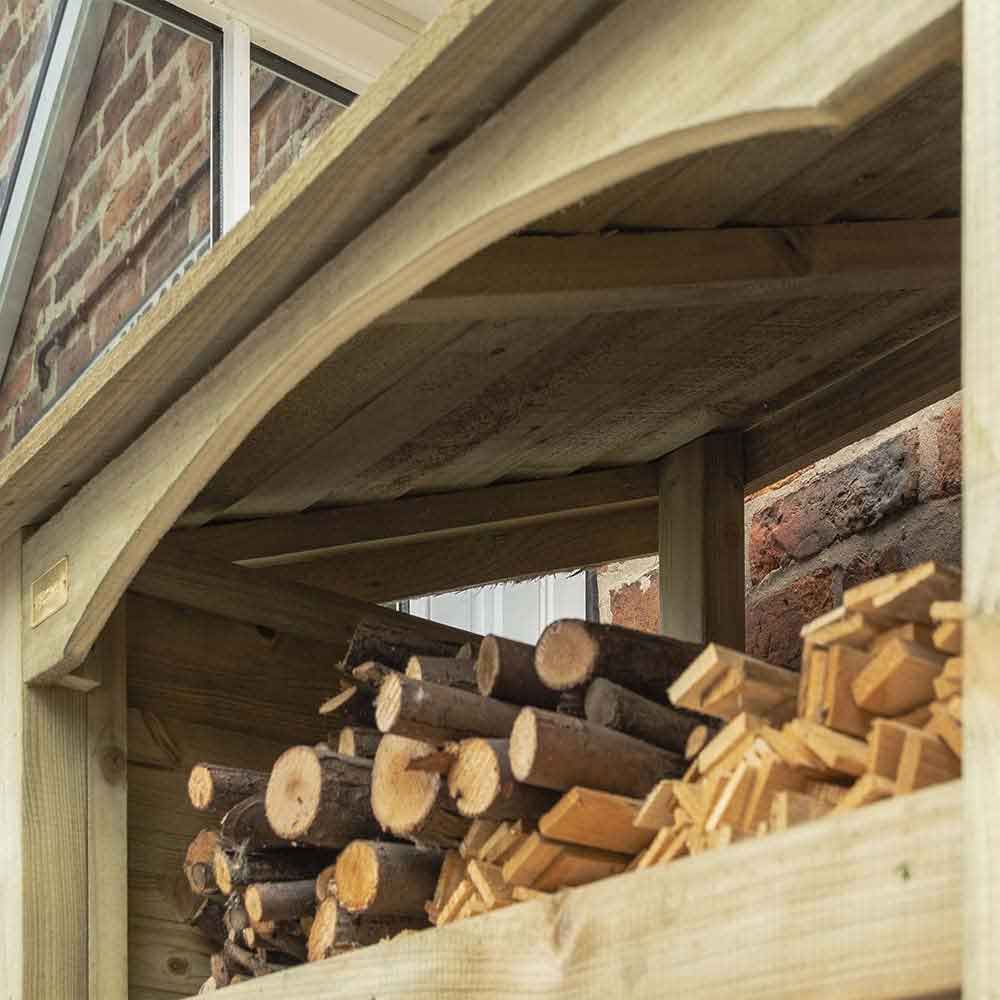 Hidalgo Single Wooden Garden Log Storage Shed in Natural Timber
