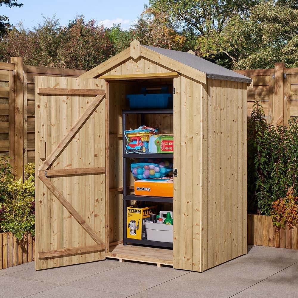 Hidalgo Small Wooden Garden Heritage Shed With 1 Door In Natural