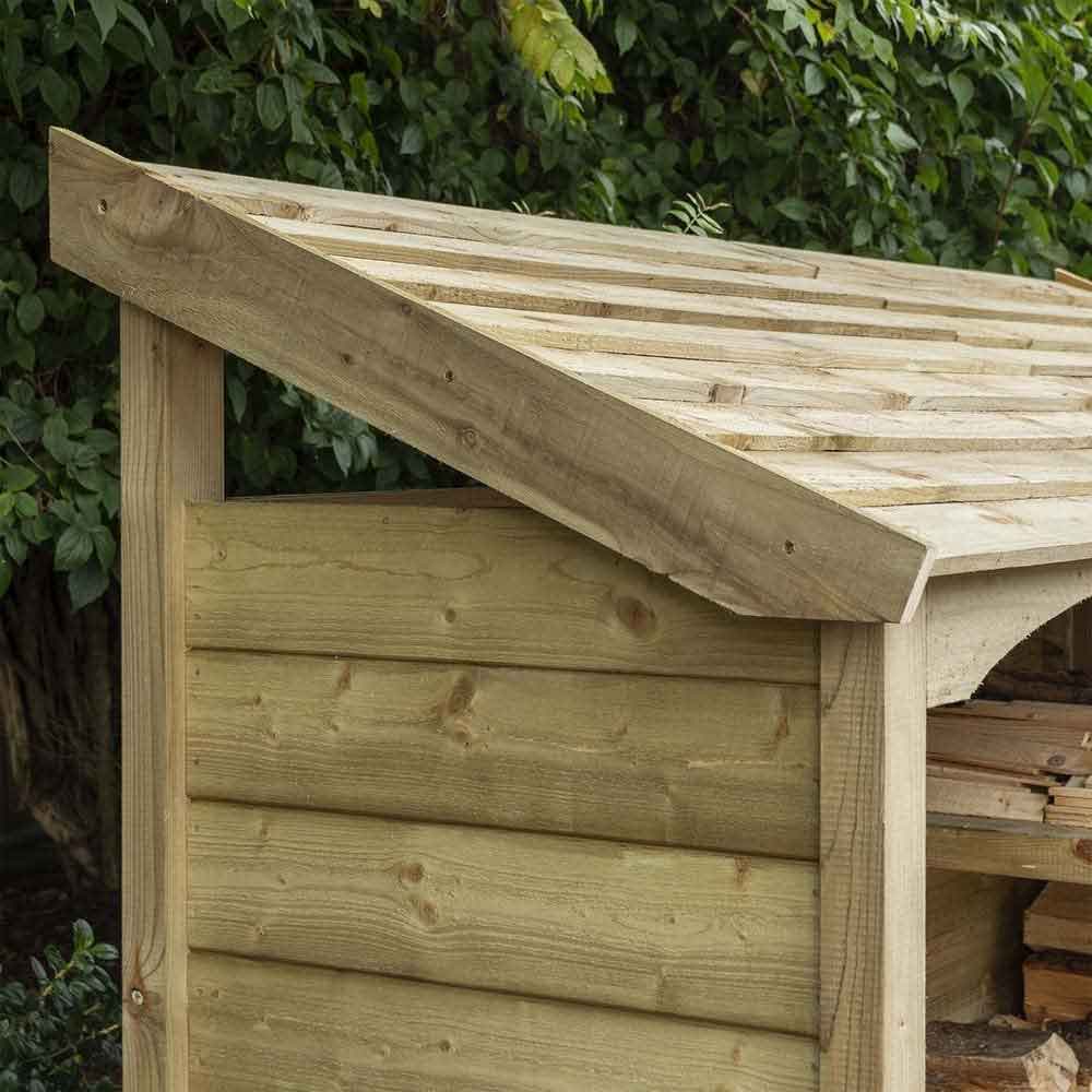Hidalgo Double Wooden Garden Log Storage Shed in Natural Timber