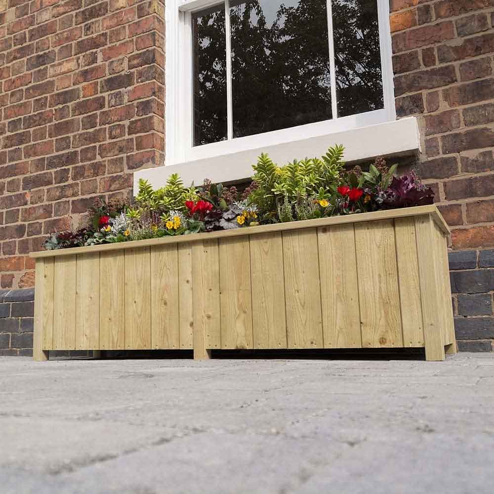Hidalgo Wooden Rectangular Planter 1.5m in Natural