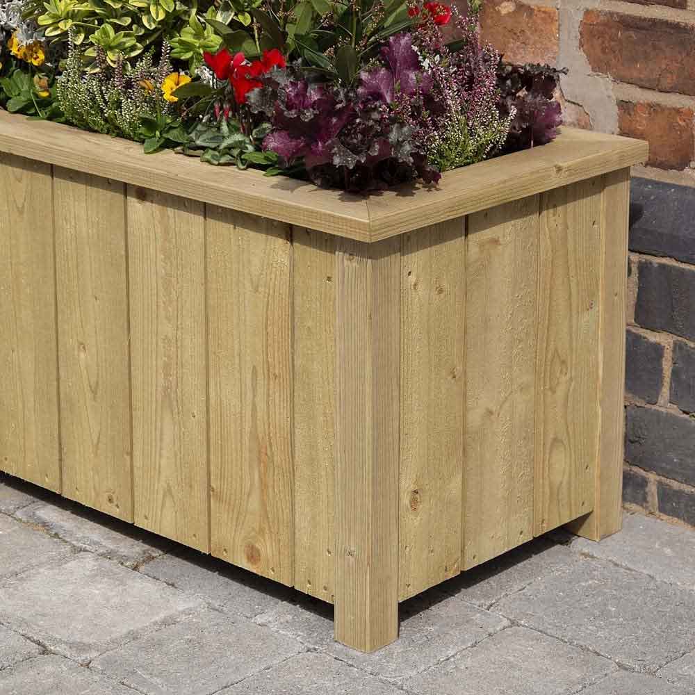 Hidalgo Wooden Rectangular Planter 1.5m in Natural