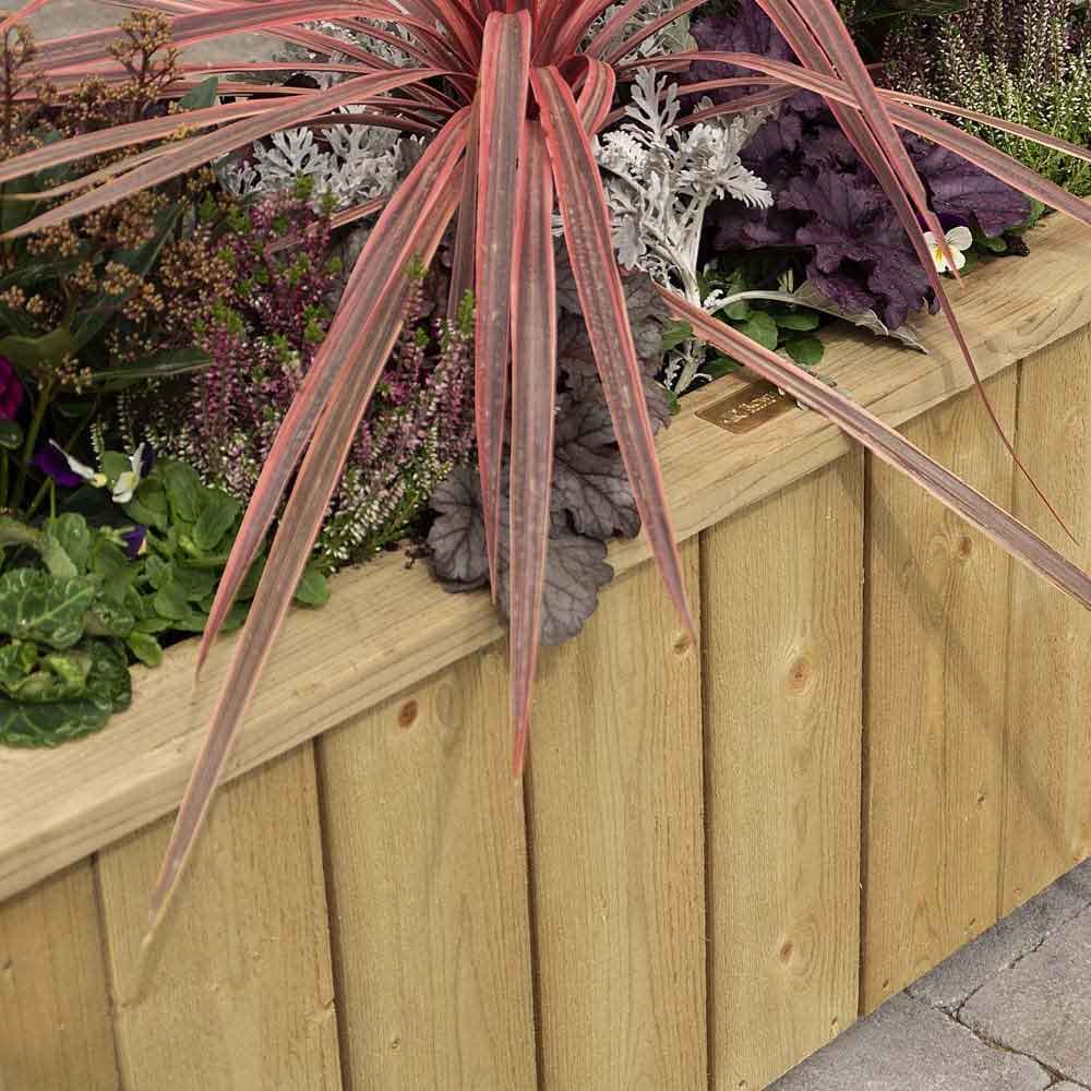Hidalgo Wooden Rectangular Planter in Natural