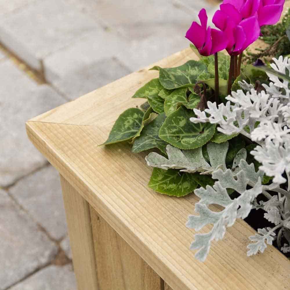 Hidalgo Wooden Rectangular Planter in Natural