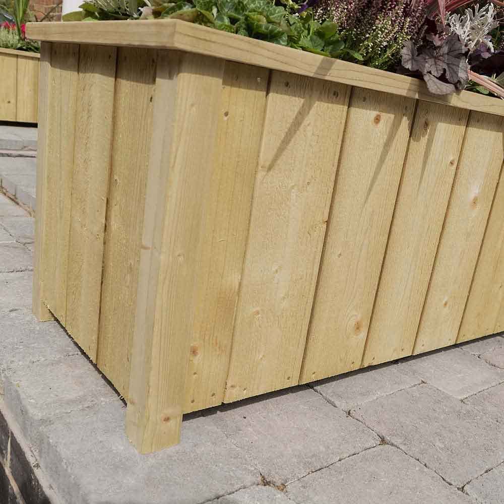 Hidalgo Wooden Rectangular Planter in Natural