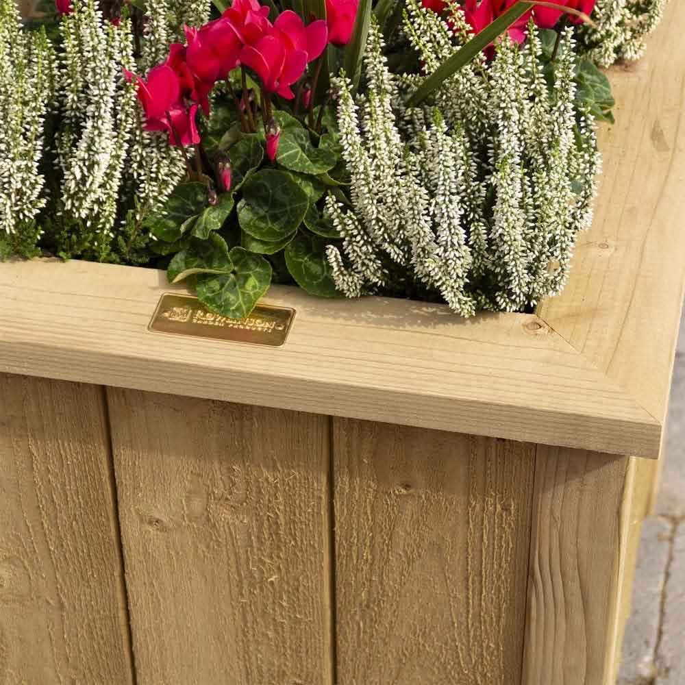 Hidalgo Wooden Square Planter in Natural
