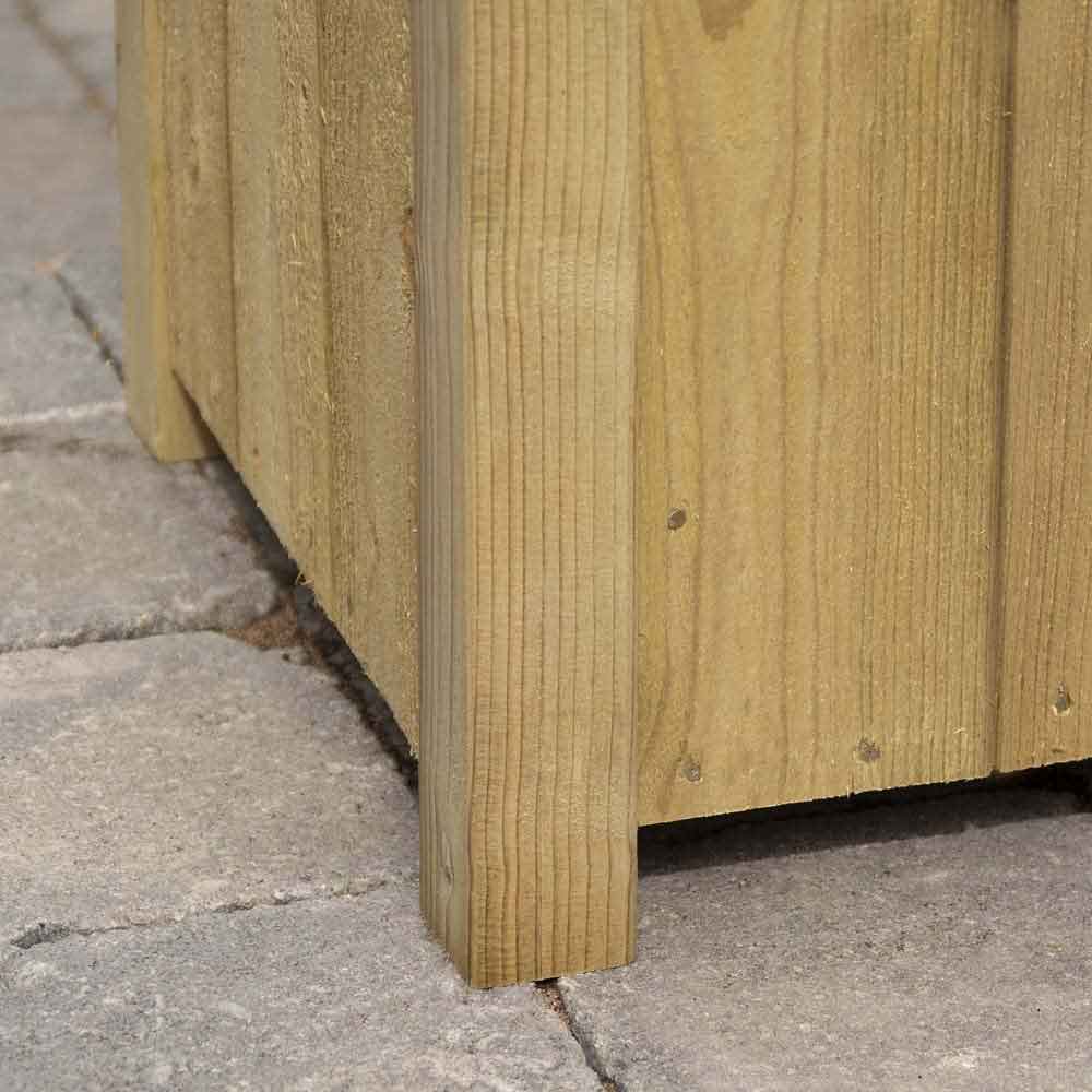 Hidalgo Wooden Square Planter in Natural