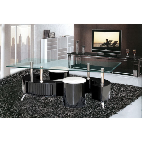 high gloss S Shape Coffee Table black - 5 Examples Of Black Glass Coffee Table With Storage