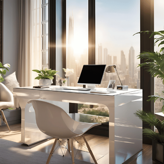 Modern High Gloss Computer Desks UK Sale