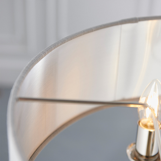 Highclere 3 Light Charcoal Shade Pendant Light In Bright Nickel