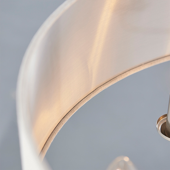 Highclere 6 Light Natural Shade Pendant Light In Brushed Chrome