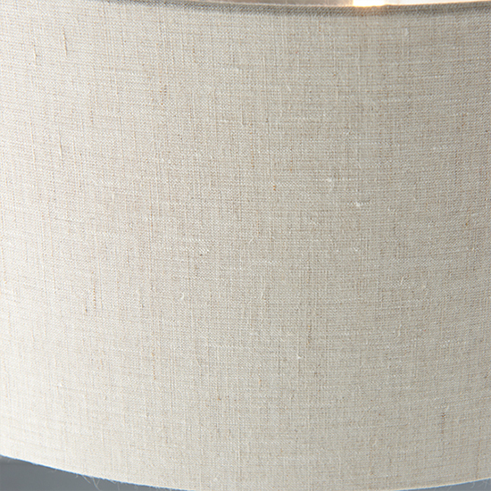 Highclere Natural Linen Shade Floor Lamp In Brushed Chrome