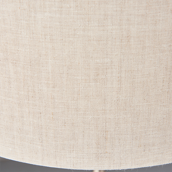 Highclere Natural Linen Shade Table Lamp In Brushed Chrome