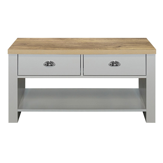 Highgate Wooden Coffee Table With 2 Drawers In Grey And Oak_2