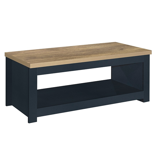 Highgate Wooden Coffee Table In Navy Blue And Oak_3