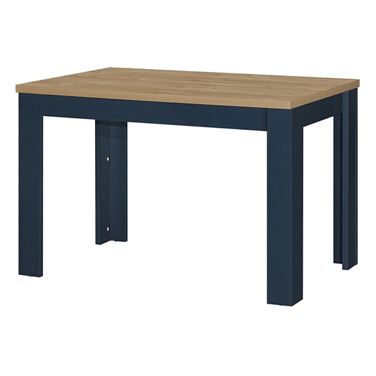 Highgate Wooden Dining Table And 2 Benches In Navy Blue And Oak_5