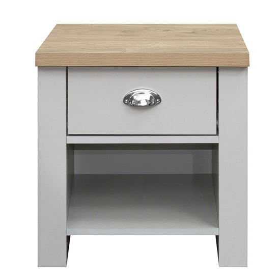 Highgate Wooden Lamp Table With 1 Drawer In Grey And Oak_2