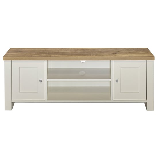 Highgate Large Wooden TV Stand In Cream And Oak_2