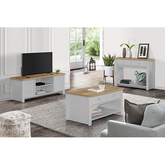 Highgate Large Wooden TV Stand In Grey And Oak_5