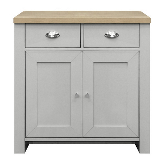 Highgate Wooden Sideboard With 2 Door 2 Drawer In Grey And Oak_2