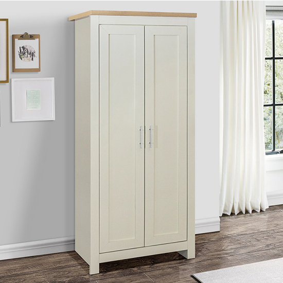 Read more about Highgate wooden wardrobe with 2 doors in cream and oak